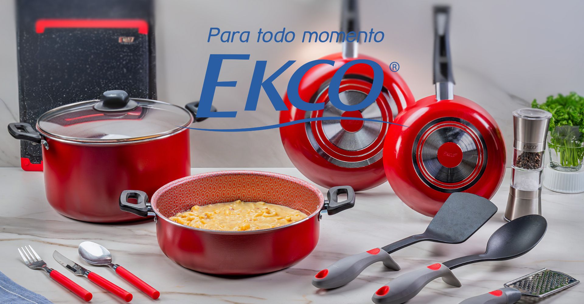 Batería de Cocina Ekco Cherry 12 Piezas Rojo