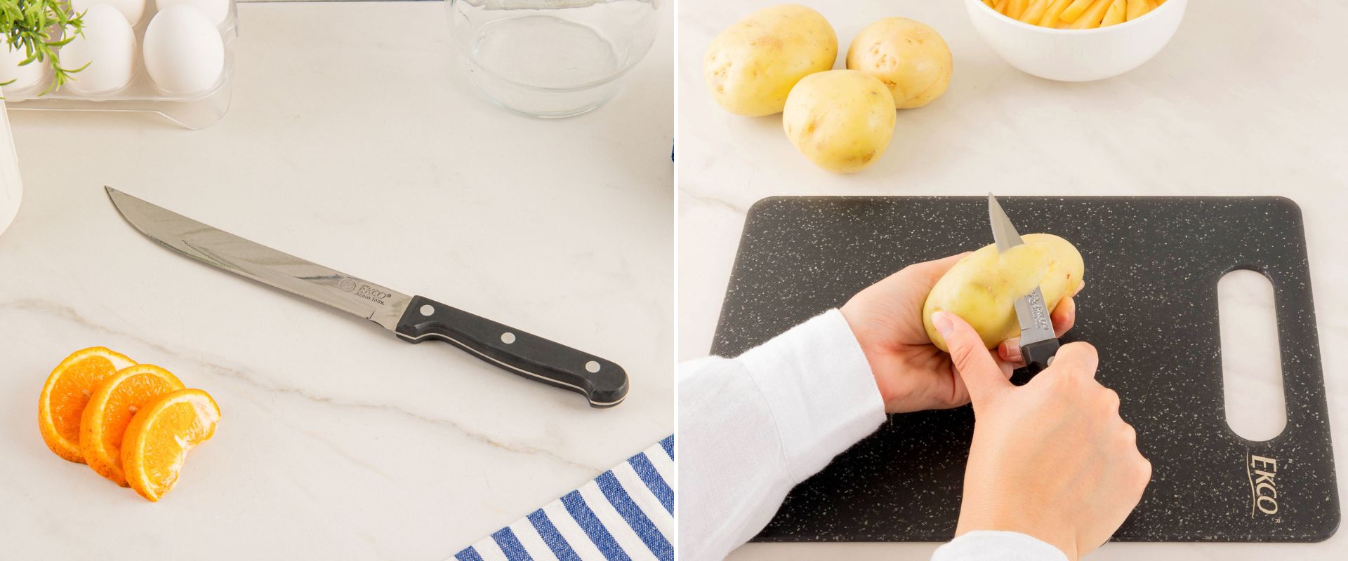 Tabla para cortar pan con cuchillo de acero